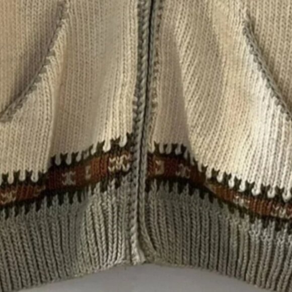 The Sweater Venture Handknit Beautiful Fair Isle Cotton Winter Sweater Sz XL - Picture 3 of 5